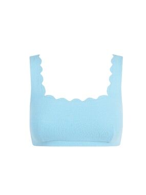 NWT Marysia Palm Springs Scalloped Bikini Top in Air Blue | Size Medium